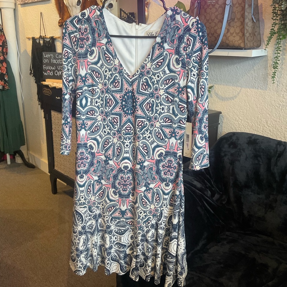 Eliza J Multicolor Paisley Print Dress